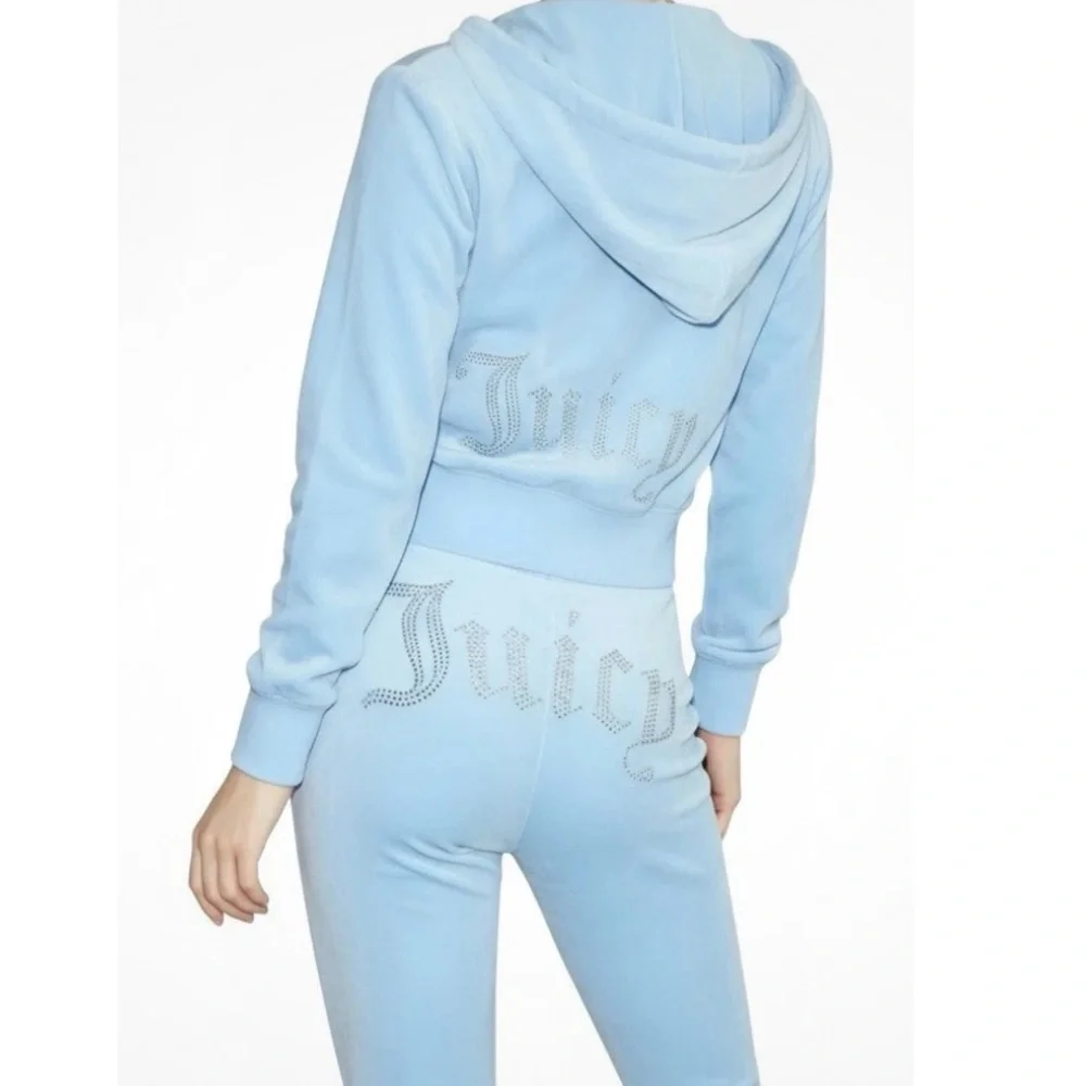 Juicy Couture Velour Tracksuit in Frosted Blue. - Picture 4 of 10